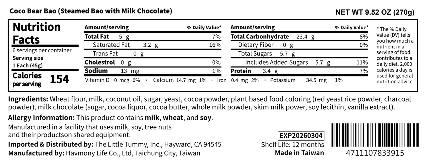 Coco Bear Bao (with Milk Chocolate)