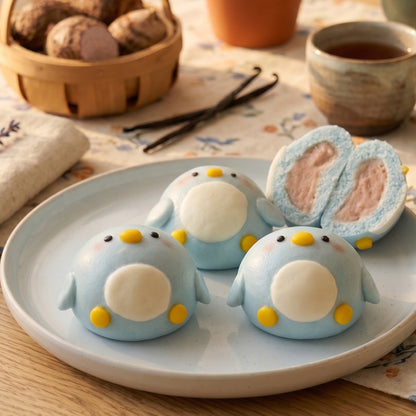 Blue Penguin Bao (with Taro Paste)