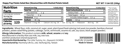 【New】Happy Pup Veggie Bao (w potato salad, cabbage, carrot, vermicelli)